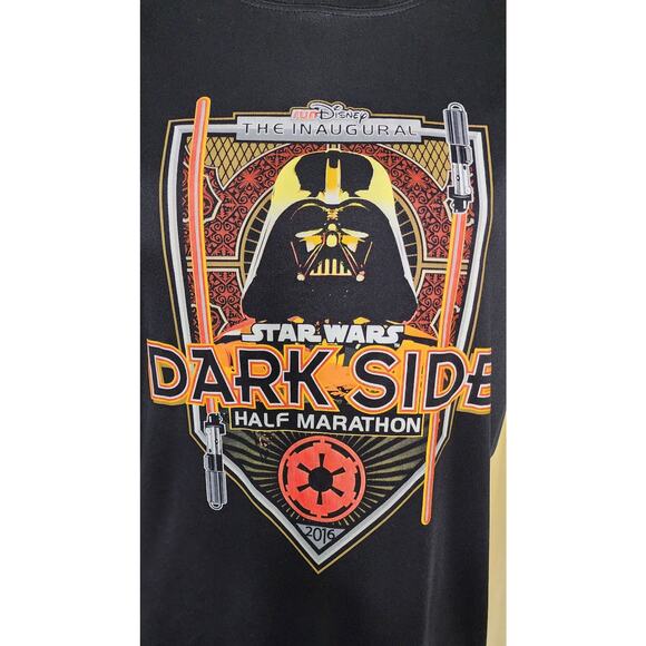 2016 Inaugural Disney Star Wars Dark Side RunDisney Half Marathon T-shirt S - Picture 2 of 5